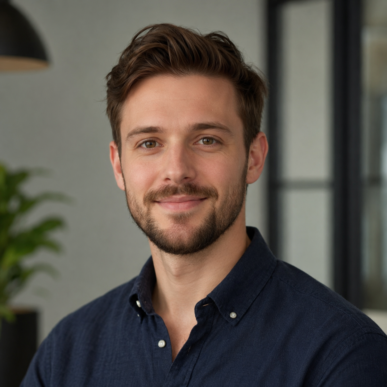 AI-generated testimonial portrait for business owner